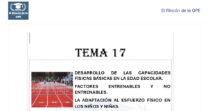 Temario de Educación Física Primaria
